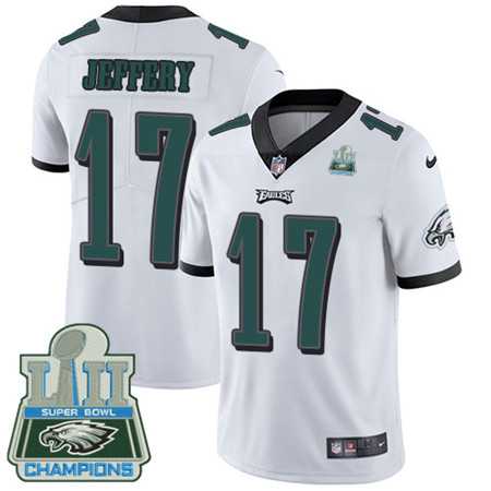 Men's Nike Eagles #17 Alshon Jeffery White Super Bowl LII Champions Stitched Vapor Untouchable Limited Jersey